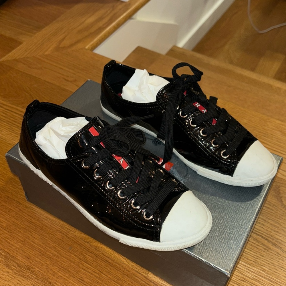 Patent Leather Prada Sneakers
